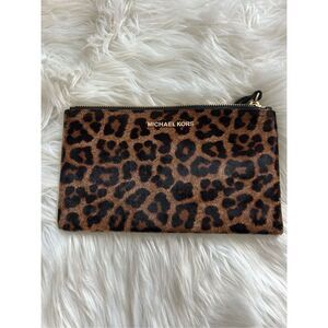 Michael Kors animal print clutch wallet